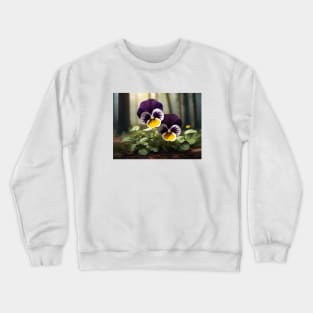 Pansy Abstract Floral Illustration Vintage Since Retro Crewneck Sweatshirt